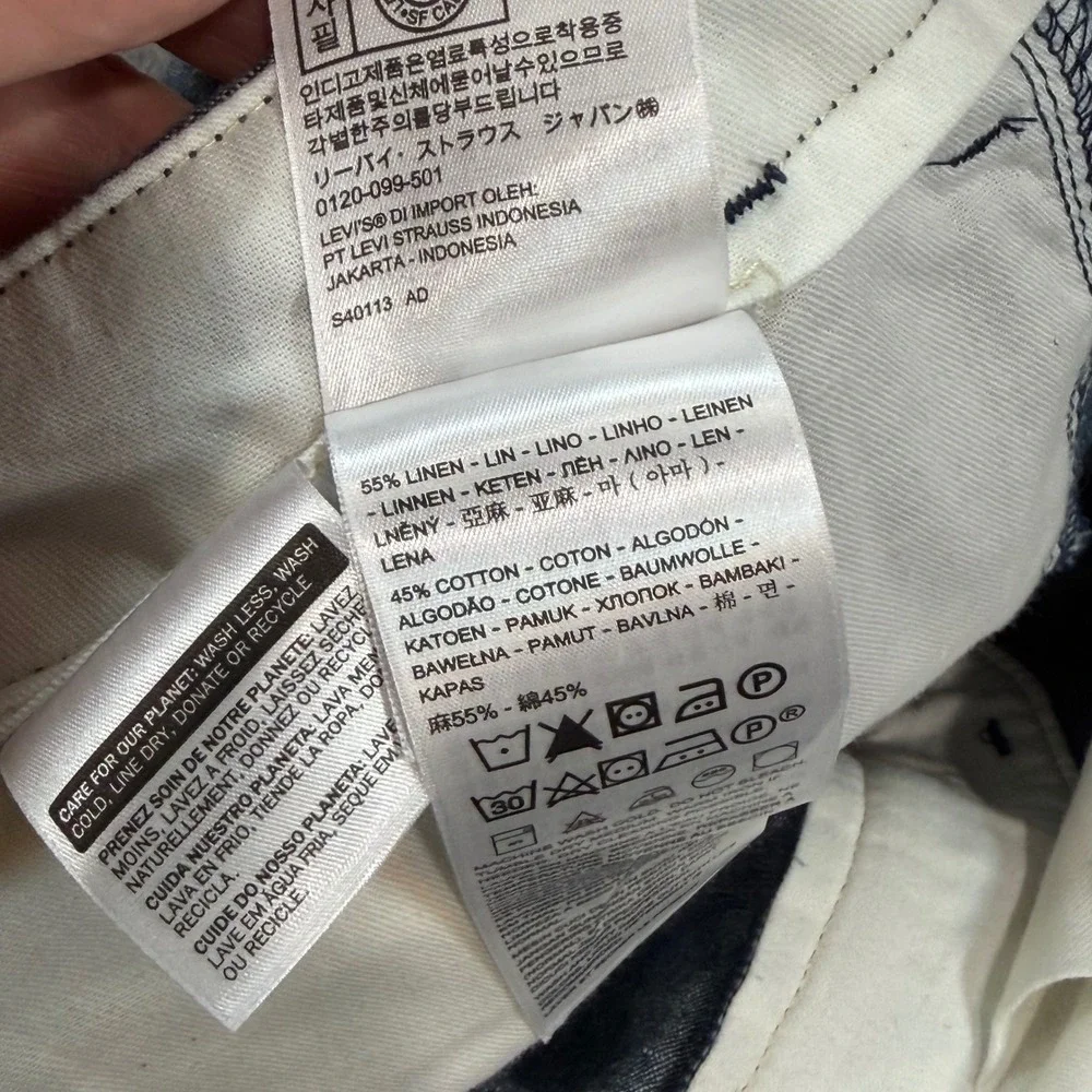 Levi's Shorts Mens Size 54 Blue Linen Cotton Blend Casual Chambray Chino